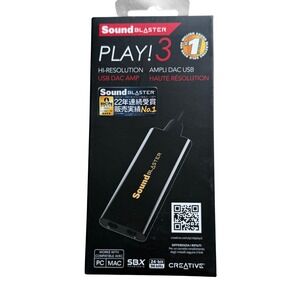Creative Sound Blaster PLAY! 3 USB DAC Amp External Sound Card SB1730 Black